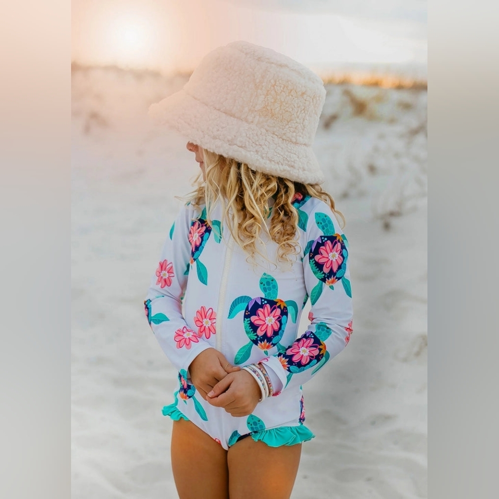 White Turtle Zip Rash Guard